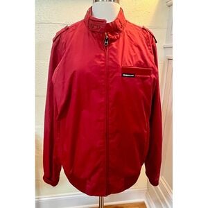 Members Only Jacket 80s Style Iconic Burnt Orange Maroon Cafe Racer Sz M